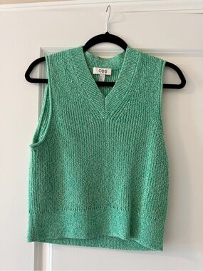 COS Mint Green Sleeveless V-Neck Knit Top